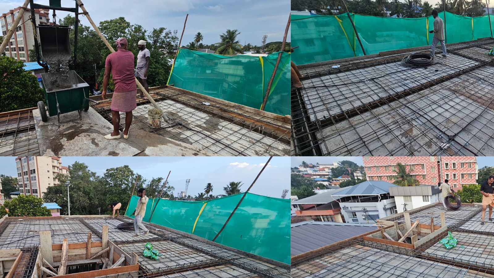 RCC Roof Slab Concrete Work at Vanchiyoor – AKS Constructions